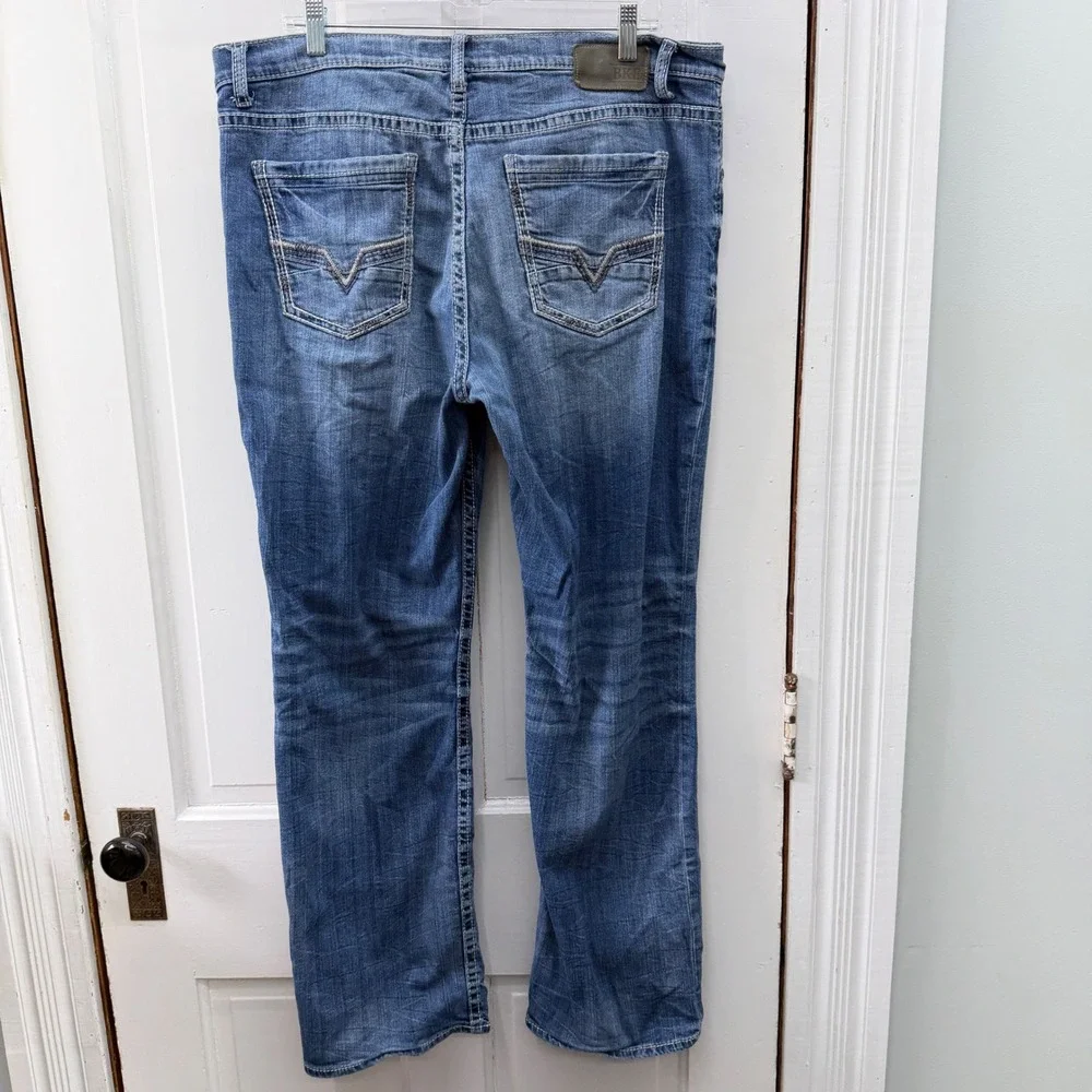 BKE Tyler Mens 38R 38‎ Regular Straight Leg Thick Stitch Denim Jeans MGC23137